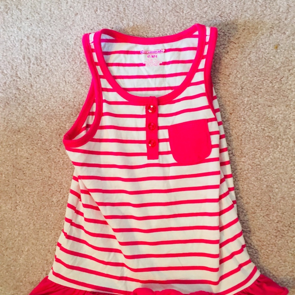 White with red stripe sun dress